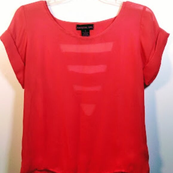 Material Girl Tango Red Short Sleeve Top Size: S - Picture 4 of 11